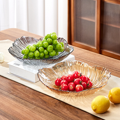 玻璃水果盘轻奢高档家用客厅茶几高级感水晶精致糖果零食摆放篮子