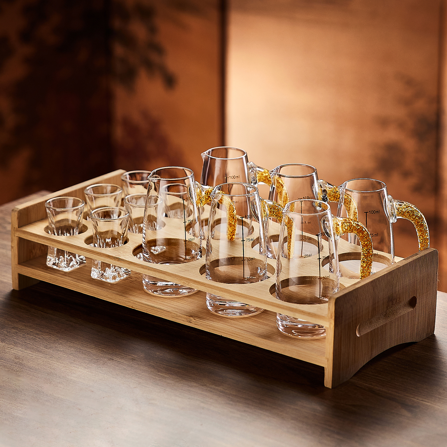 轻奢高档白酒杯子分酒器小酒杯shot杯家用二两酒具酒盅套装子弹杯