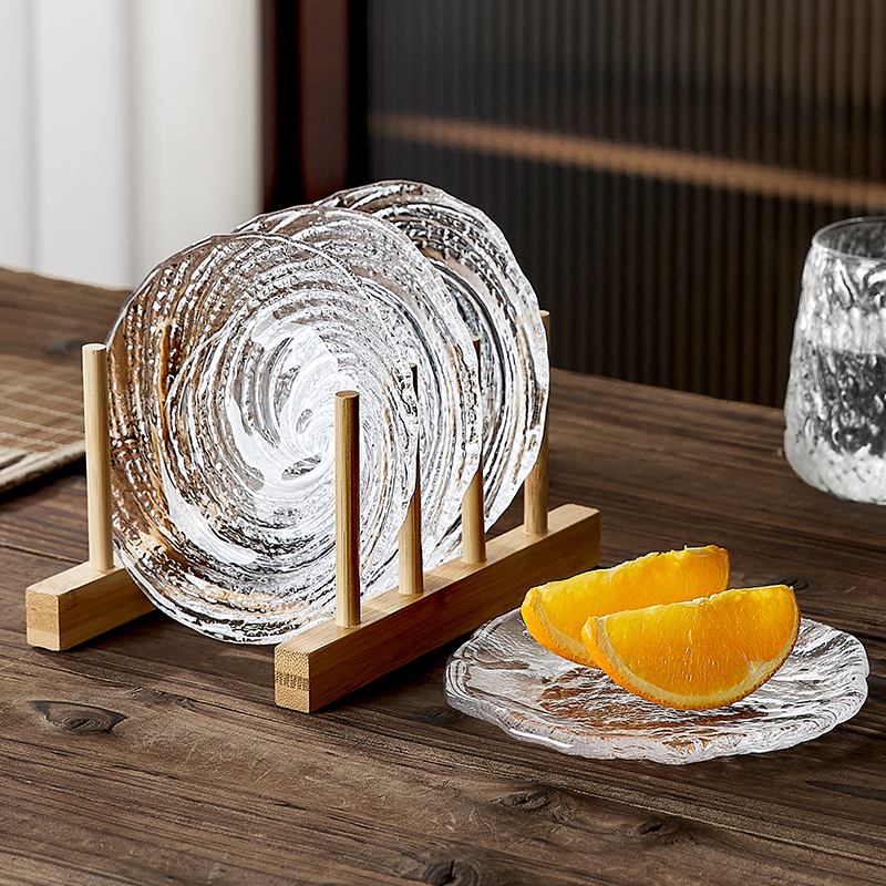 吐骨碟家用高端玻璃餐桌面装垃圾渣果壳新款水果零食小盘子子果叠