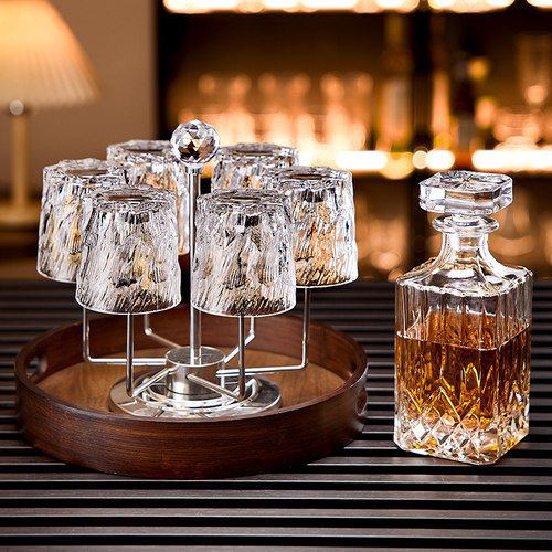 威士忌酒杯洋酒杯轻奢高档水晶玻璃家用酒樽XO闻香酒杯星芒啤酒杯