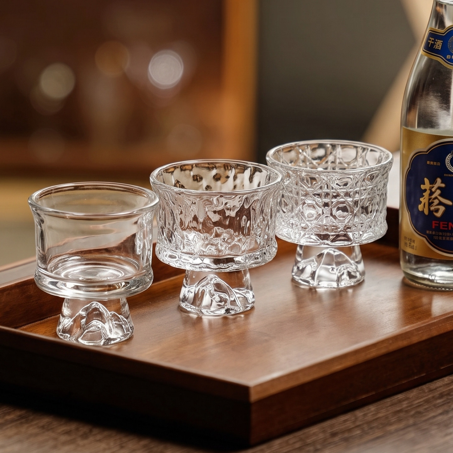 高档轻奢玻璃喝白酒杯家用高颜值一两小酒杯子酒盅高级感酒具套装图片