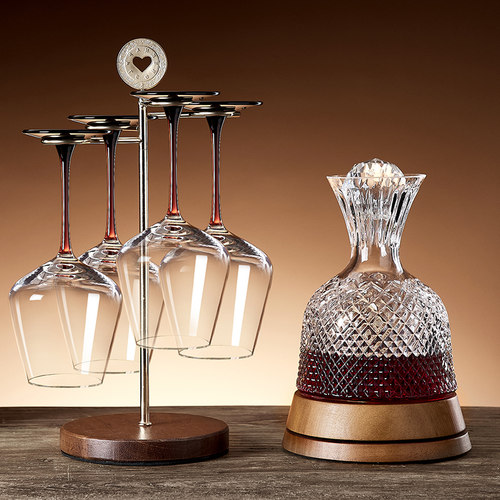 高档轻奢红酒杯套装旋转醒酒器