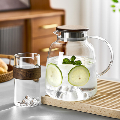 家用冷水壶玻璃耐高温家用大容量食品级高硼硅加厚储水泡茶凉水杯
