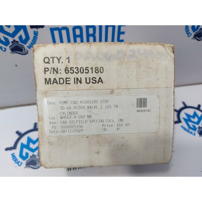Cad Oilfield Specialties 65305180 Stop Td-60.Disch Valve 1.1