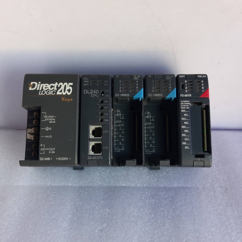 Direct Logic D2-04B-1, DL 240 CPU, D2-08ND3, F2-08TR Netztei