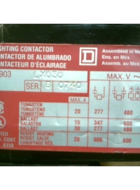 SQUARE D 8903-LX030 Lighting Contactor 120V 3P Series B