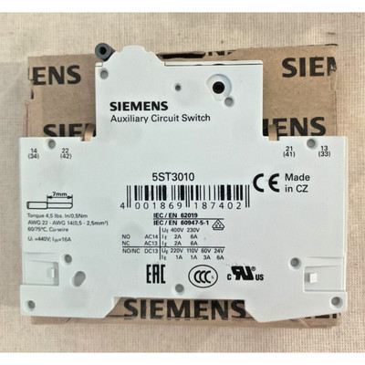 Siemens 5ST3 010 0.5nm Auxillary Circuit Switch Made in Czec