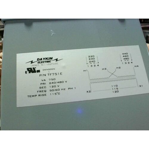 DAYKIN TF751E Voltage Transformateur 750VA 1PH 240/480V Prim