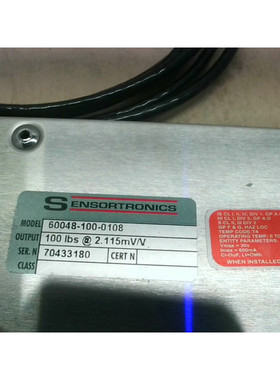 SENSORTRONICS 60048-100L-0108 Carga Cell 45.5kg @ 2.115mV/V
