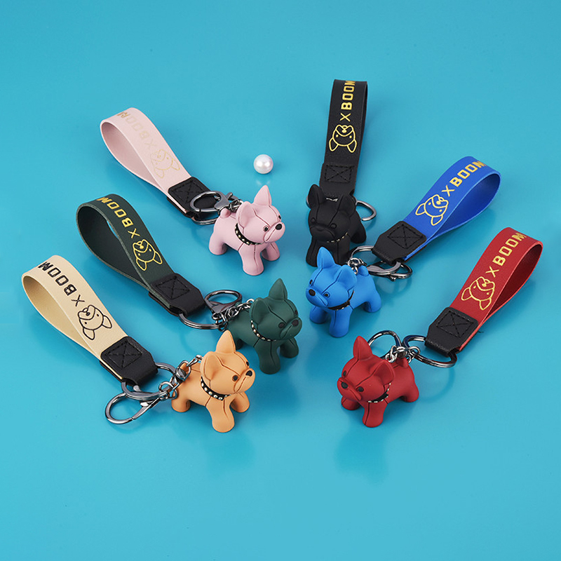 法斗小狗钥匙扣斗牛柴犬钥匙链韩国可爱卡通小狗创意一对情侣挂件