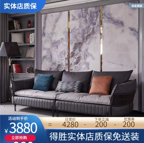 羽绒布艺沙发免洗科技布小户型