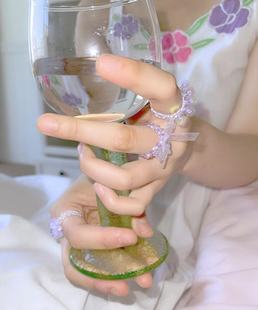 买2送1!韩国小众设计Swingset蝴蝶结元素花环戒指蕾丝缎带串珠