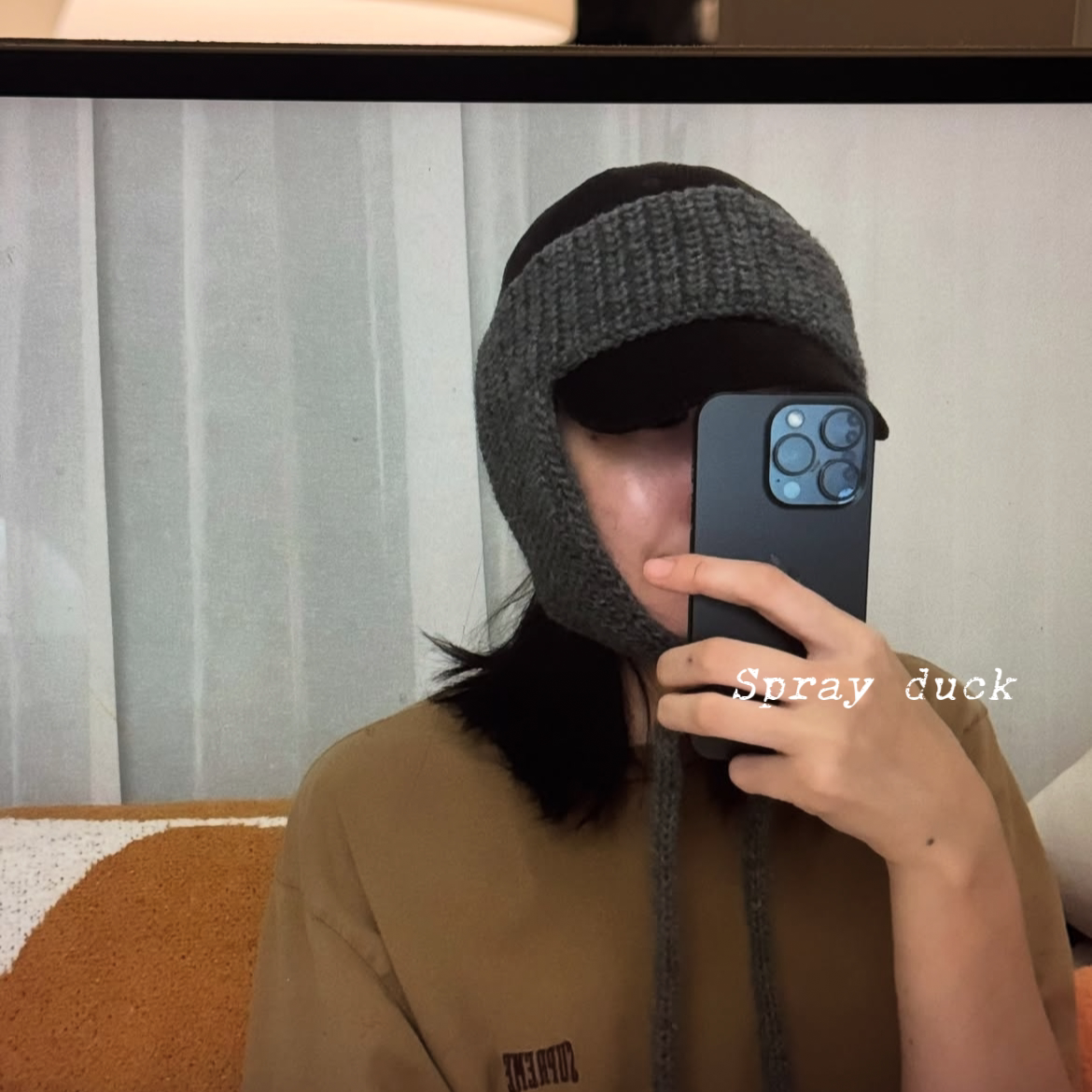 ins超火纯手工针织棒球帽护耳发带毛线羊毛护耳护额秋冬保暖发带