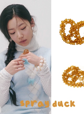 韩国新款手工可爱水晶碱水结戒指串珠水晶蝴蝶酥手机ccd挂件