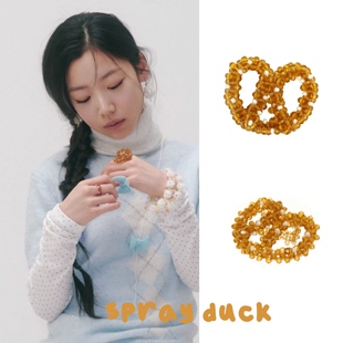 韩国新款手工可爱水晶碱水结戒指串珠水晶蝴蝶酥手机ccd挂件