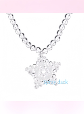 波子汽水泡泡星星透明感星星吊坠项链水晶手工五角星串珠