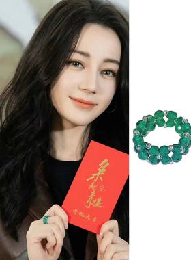 迪丽热巴同款串珠花环戒指