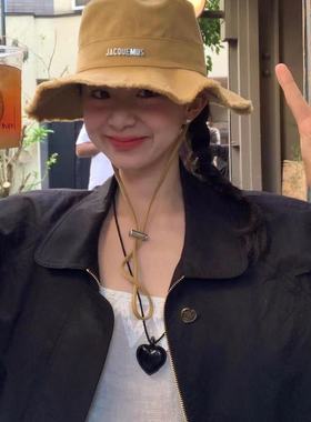 fever同款皮质麻绳爱心项链