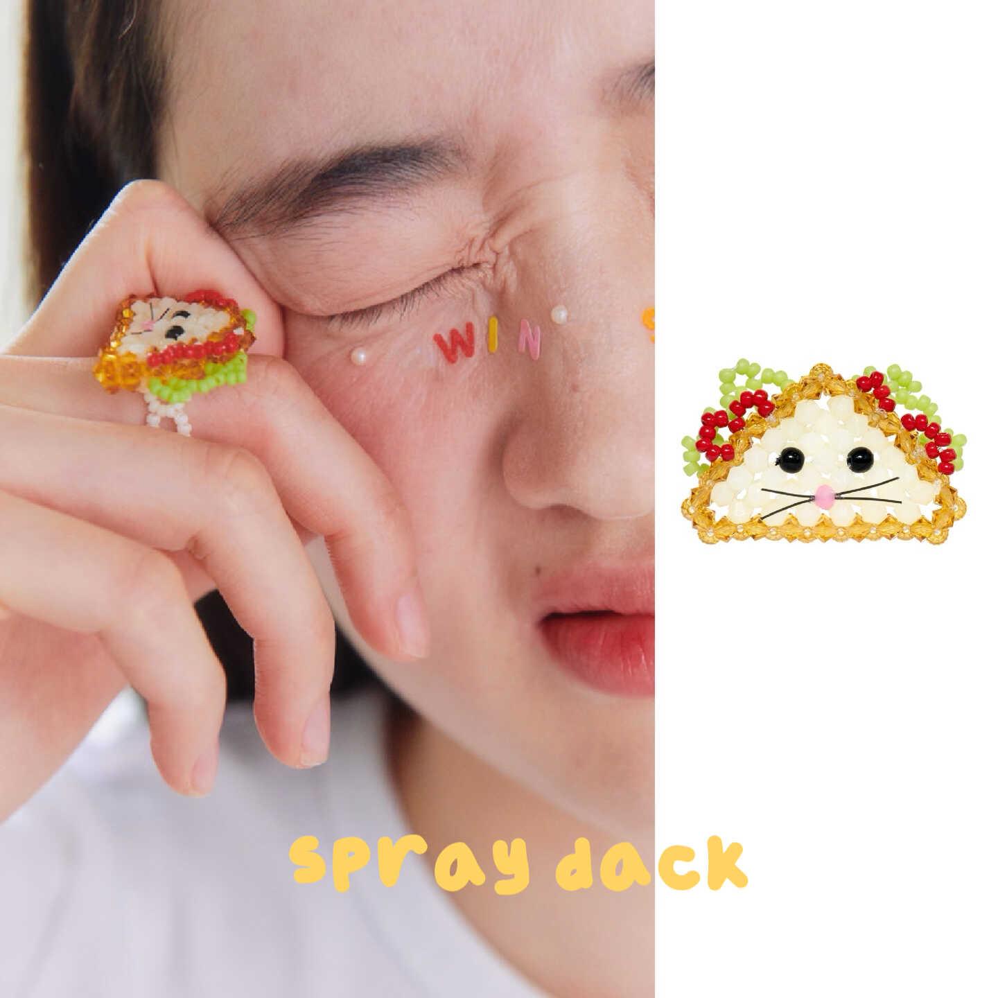 路边野餐*食物系列可爱三明治手戒指/指环