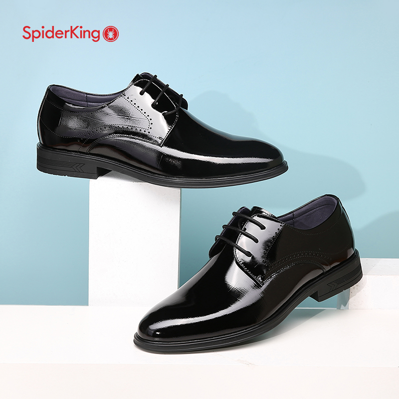 蜘蛛王皮鞋男春季2022新款漆皮商务正装鞋真皮新郎结婚鞋英伦男鞋高性价比高么？