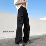 Брендовые штаны, осенние, в американском стиле, свободный прямой крой