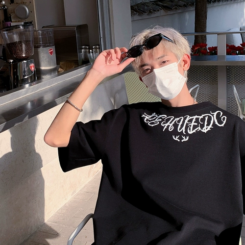 Tide, летняя трендовая брендовая футболка с коротким рукавом в стиле хип-хоп, круглый воротник, оверсайз, короткий рукав