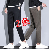 男生休闲裤 9分裤 直筒九分裤 修身 秋冬新款 男士 潮流男裤 小脚 子百搭