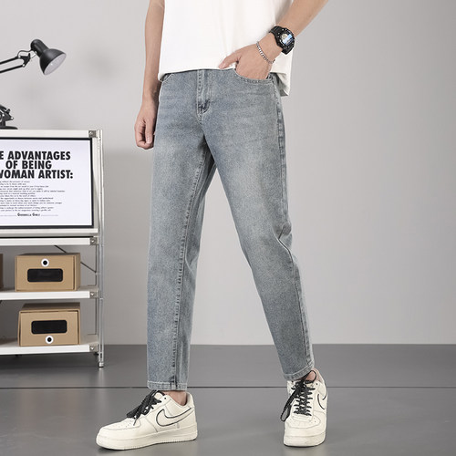 浅蓝文艺复古牛仔裤男2025新款