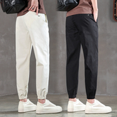 男式 矮小个子小脚男裤 束脚裤 子男生休闲裤 新款 透气薄款 9分裤 夏季