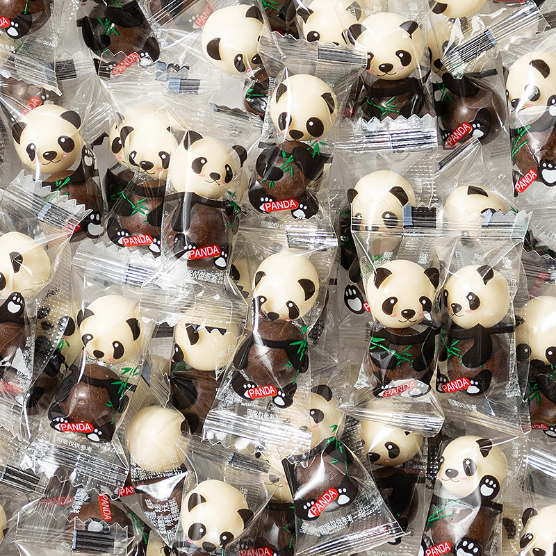 Internet celebrity panda Mai Lisu dark chocolate New Year's goods happy candy snacks bulk wholesale (cocoa butter substitute)