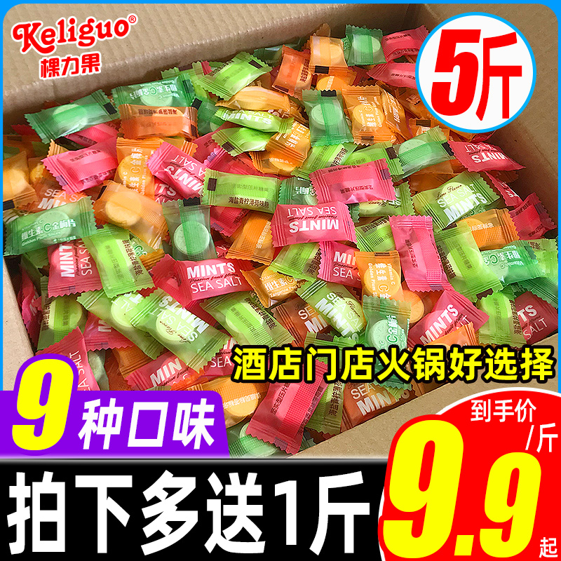 棵力果海盐无糖薄荷糖5斤装