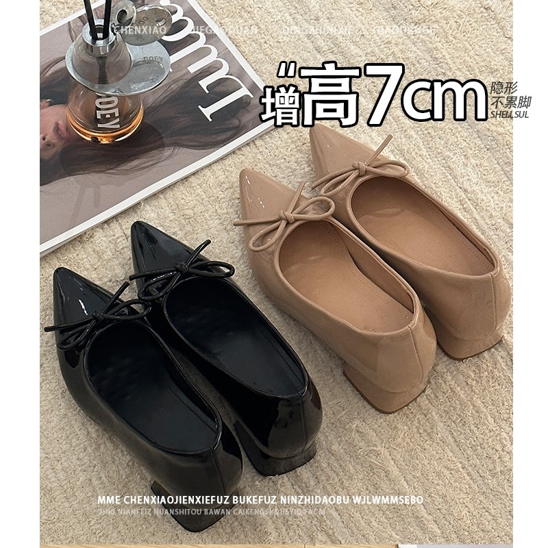 不累脚！隐形内增高小个子2025春夏新款法式通勤百搭玛丽珍单鞋女