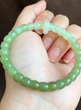 天然和田玉渐变老型珠手串