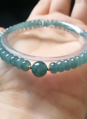 天然翡翠算盘珠单圈手串男女手链