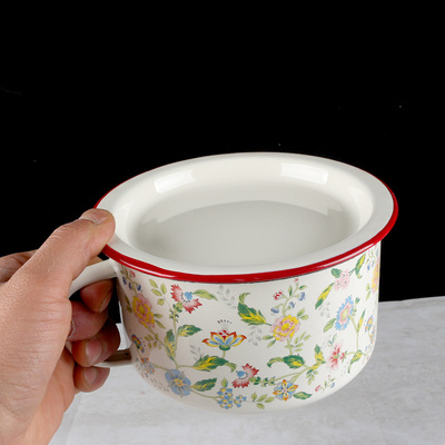 特厚搪瓷餐杯卷边碗口干净卫生