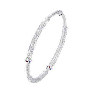 9999足银实心万贯盘缠手镯闭环实心吉言百搭手工银镯子新中式手环