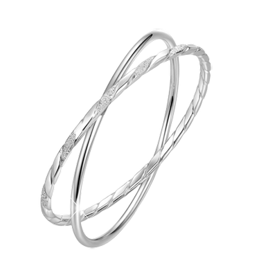 9999足银莫比乌斯双环手镯