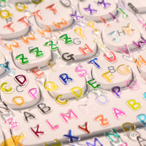 杰利英文字母数字贴纸3d立体防水