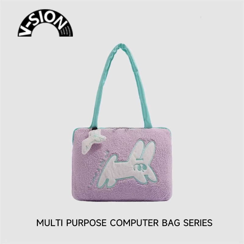 唯鑫V-SION14寸电脑包女2025新款ipad笔记本手提包可爱单肩包通勤学生包百搭