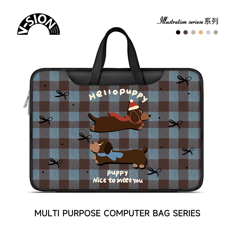 原创插画设计笔记本重磅电脑包