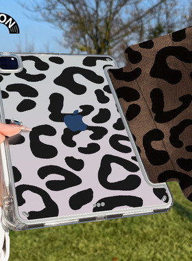 V-SION蓝色豹纹适用ipadair5保护套2024款pro11寸保护壳mini6苹果平板10轻薄亚克力带笔槽Y折防弯防摔9.7旋转