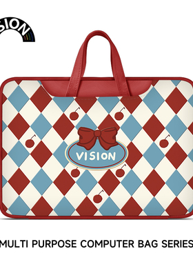 VISION原创插画蝴蝶结笔记本重磅电脑包手提适用苹果macbook15点6寸小新air13华为matebook联想女14内胆包