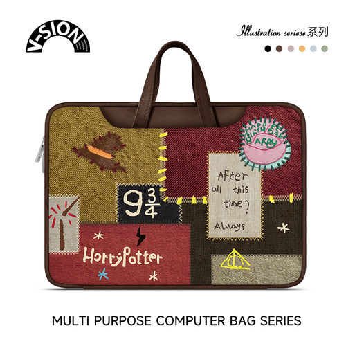 原创插画笔记本重磅电脑包