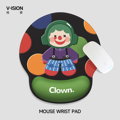 V-SION卡通小丑护腕鼠标垫