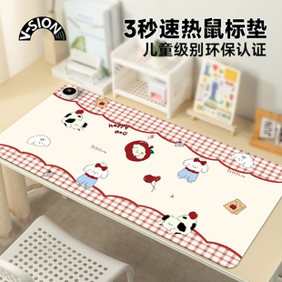 SION圣诞小狗加热鼠标垫超大办公桌面冬天发热暖桌垫学生写作业写字桌垫暖手防水电脑键盘垫子女生宿舍恒温