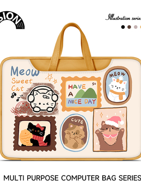 唯鑫V-SION黄色卡通笔记本电脑包女适用于苹果macbook电脑包14寸air13华为matebook联想电脑包16寸电脑内胆包