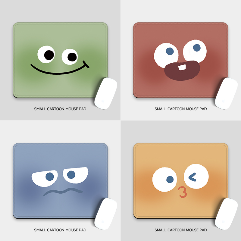 韩国ins表情小号鼠标垫女卡通软垫办公娱乐加厚锁边电脑桌垫护腕