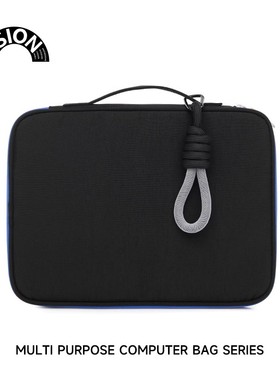 V-SION简约黑色内胆包14寸笔记本电脑包13寸保护套适用苹果MacBookPro15点6寸华为联想小新平板ipad11收纳包