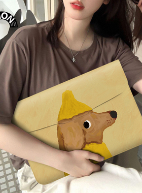 V-SION帽子小狗笔记本电脑包适用于华为matebook14寸保护套联想小新pro16苹果macbook15.6翻盖平板内胆包12寸