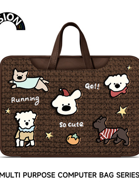 VISION插画小狗平板收纳包ipadair5女适用于华为matepad11内胆包ipad12苹果pro12.9寸外带mini6平板6手提袋